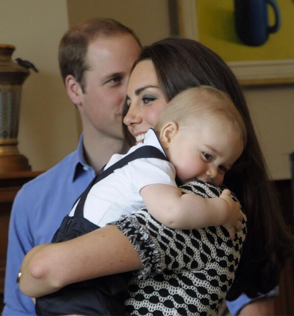 Kate holding George