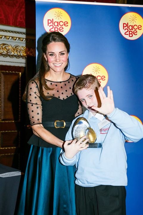 Kate with winner Star Trek sign at Place2Be awards
