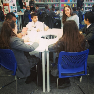 Kate speaks to pupils at Kensington Aldridge Academy