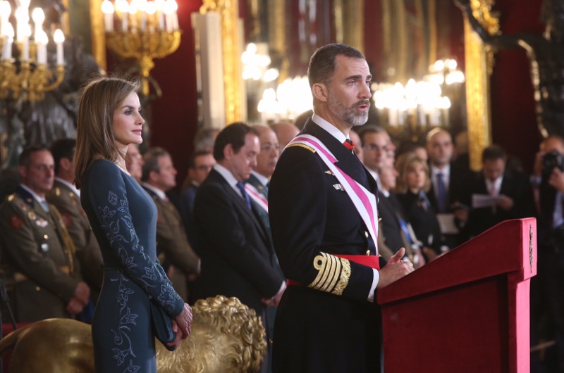 Queen Letizia during King's speech at New Year's Military Parade