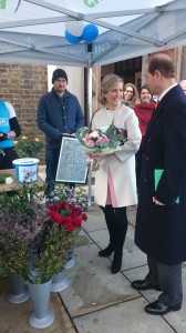 Sophie and Edward at flower mart for Tomorrow's People