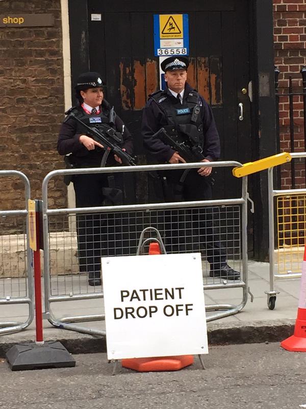 armed police outside lindo wing