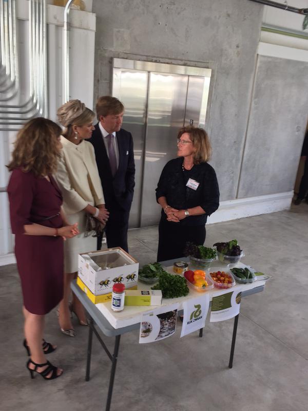 Maxima and Willem-Alexander at Gotham Greens Rooftop Greenhouse