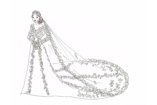 Sofia's dress sketch by Ida Sjöstedt