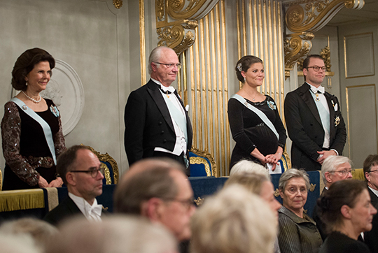 King Carl XVI Gustaf, Queen Silvia, Victoria, Daniel Swedish Academy Formal Gathering 2015