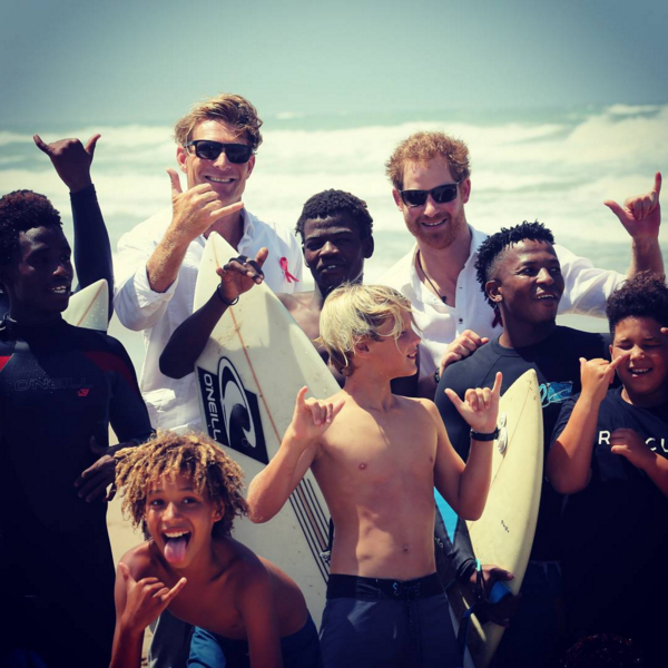 Prince Harry with kids from Surfers Not Street Children