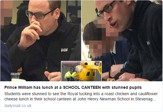 William eats at school