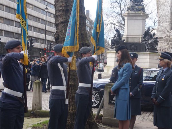 Kate arriving for Air Cadets service