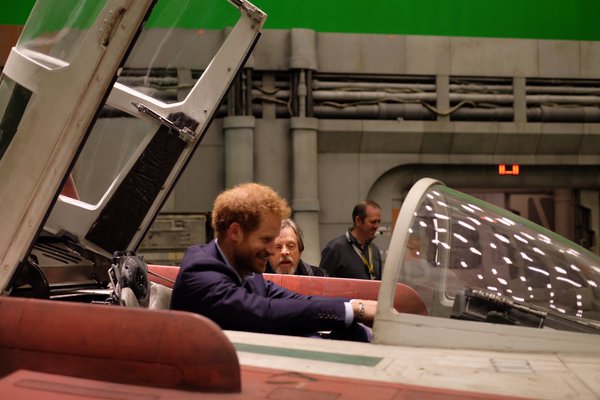 Harry in the cockpit with Mark Hamill