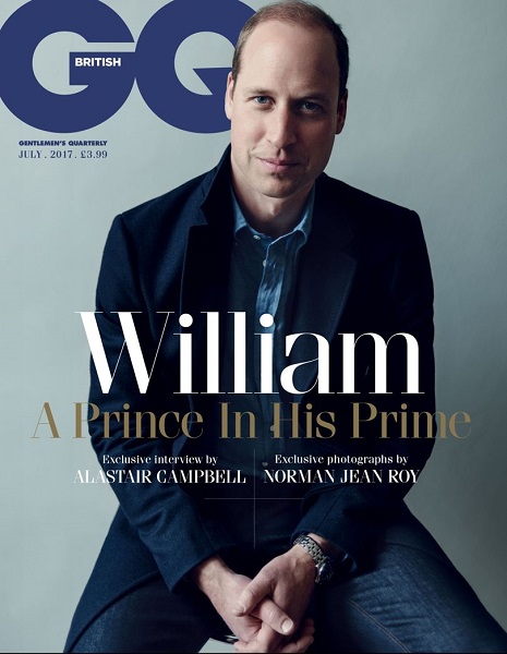 William covers GQ July 2017 issue