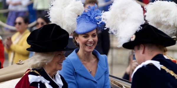 Kate in blue & Camilla in velvet robes for Order of the Garter 2022